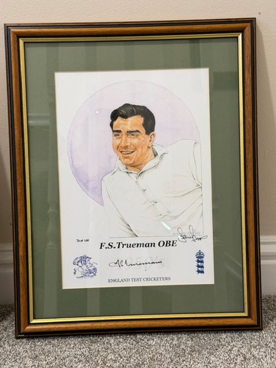 Fred Trueman signed print