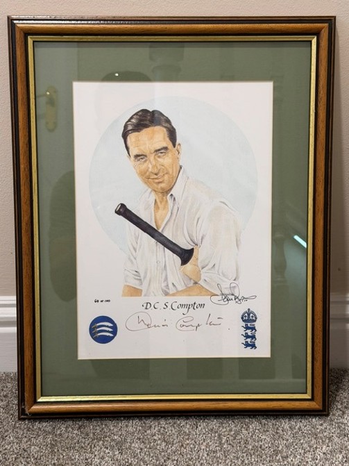 Denis Compton signed print
